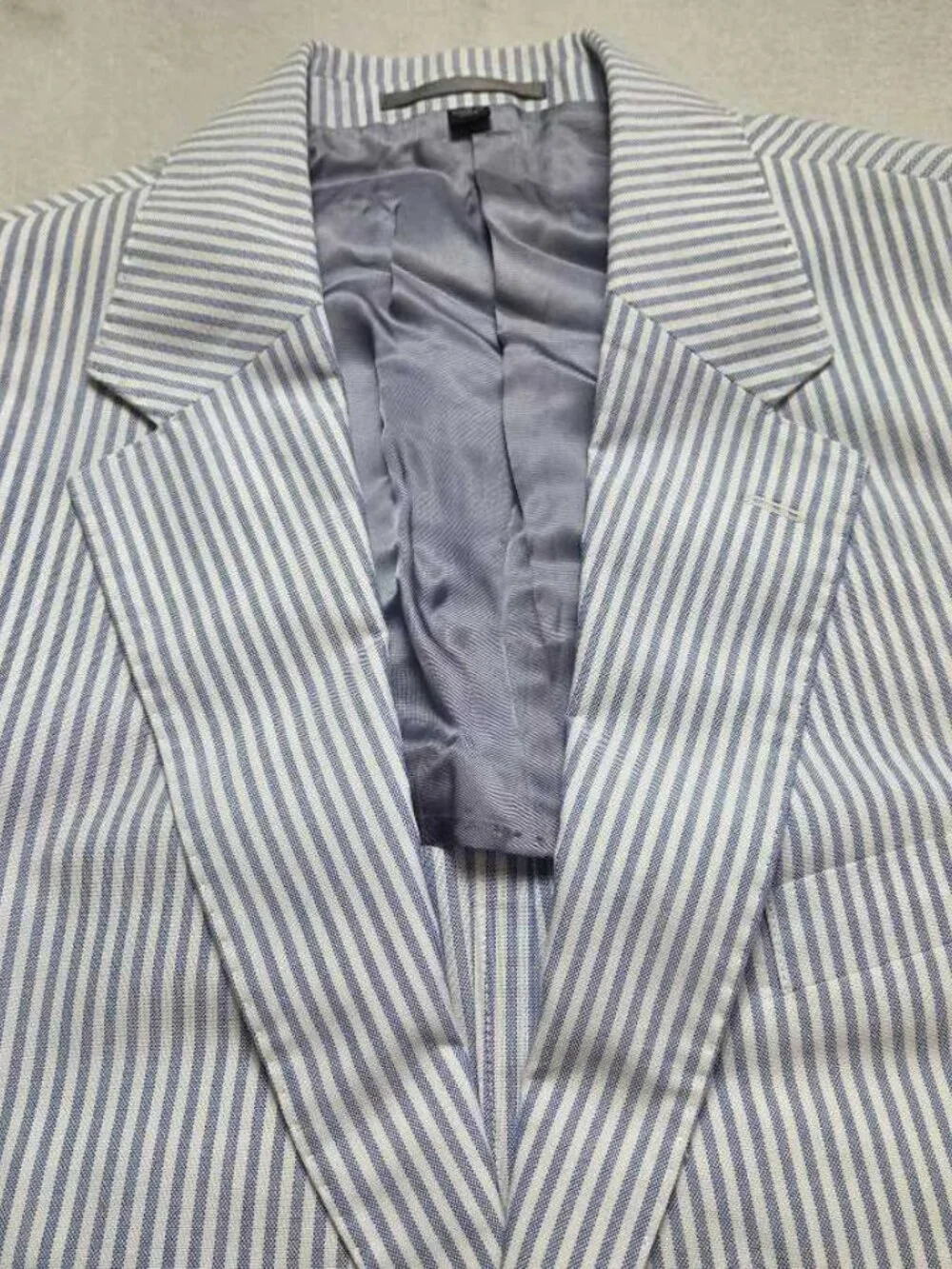 New 44R J.Crew Crosby classic-fit suit jacket in Portuguese cotton oxford stripe